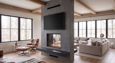 Flare: See-Through 45" Commercial Fireplace with 30" Extra High Glass