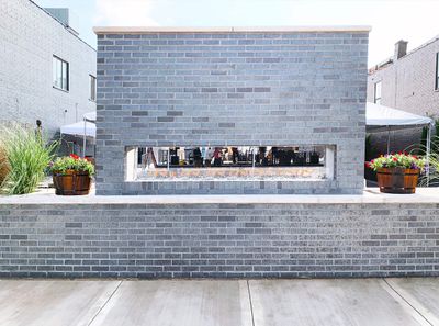 Flare: Vent-Free See-Through 80" Outdoor Fireplace