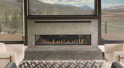 Flare: Front Facing 100" Fireplace with 16" Glass
