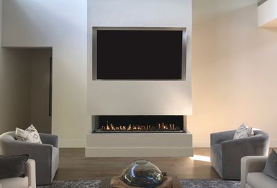 Flare: Double Corner 80" Fireplace with 24" High Glass