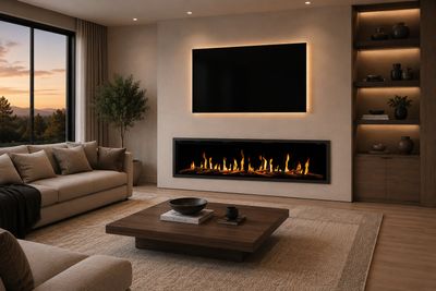 Modern Flames: Orion 76" Slim Heliovision Fireplace