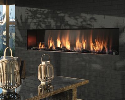 Barbara Jean: See-Thru Outdoor Linear Fireplace 72"