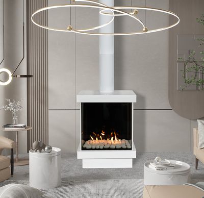 Ortal: Stand Alone Three Sided 25H Gas Fireplace