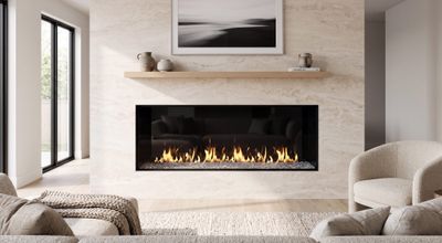 Flare: Front Facing 60" Commercial Fireplace with 30" Extra High Glass