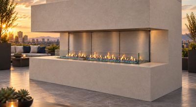 Flare: Vent-Free Double Corner 60" Outdoor Fireplace