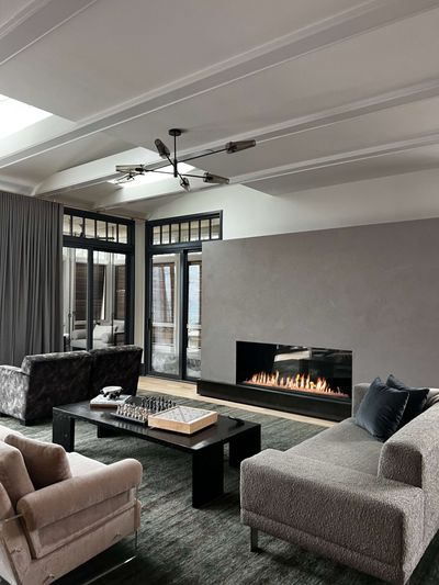 Flare: Front Facing 60" Commercial Fireplace with 24" High Glass