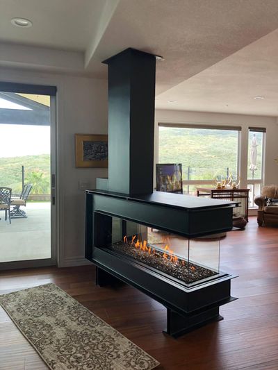 Flare: Room Definer 100" Fireplace with 16" Glass