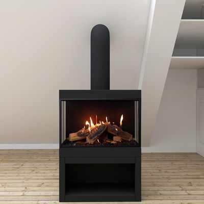 Ortal: Stand Alone Three Sided 75 Gas Fireplace