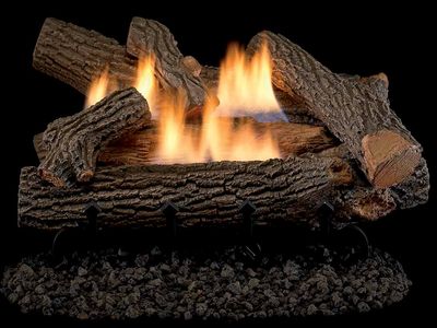 Astria: Dual-Flame Chestnut Hill Concrete Logset (18")