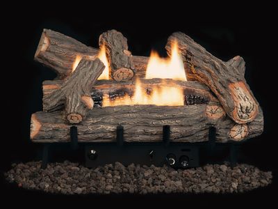 Astria: Dual-Flame Chestnut Hill HD High Density Fiber Logset (18")