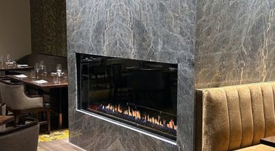 Flare: Front Facing 80" Commercial Fireplace with 30" Extra High Glass