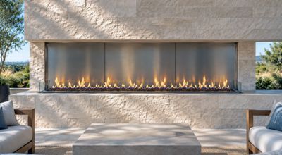 Flare: Vent-Free Double Corner 100" Outdoor Fireplace