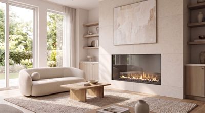 Flare: Front Facing 50" Commercial Fireplace with 30" Extra High Glass