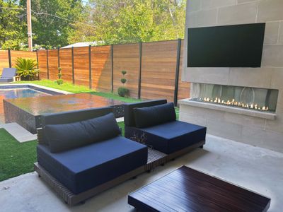 Flare: Vent-Free Left Corner 70" Outdoor Fireplace - 24" High Opening