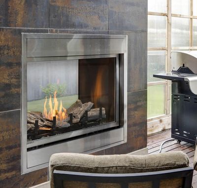 Montigo: 38" Divine See-Through Traditional Outdoor Fireplace (Hot Surface Ignition)