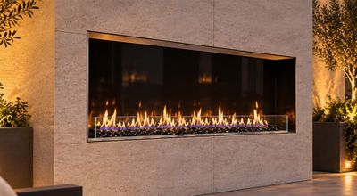 Flare: Vent-Free Front Facing 70" Outdoor Fireplace - 24" High Opening