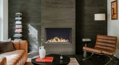 Flare: Front Facing 45" Commercial Fireplace with 24" High Glass