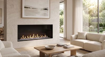 Flare: Front Facing 70" Commercial Fireplace with 30" Extra High Glass