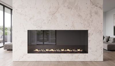 Flare: Front Facing 80" Fireplace with 30" Extra High Glass