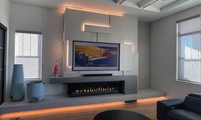 Flare: Left Corner 80" Fireplace with 16" Glass