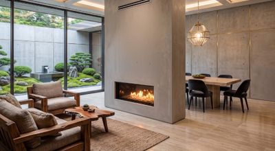 Flare: See-Through 45" Commercial Fireplace with 16" Glass