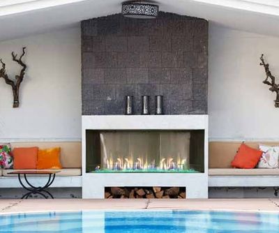 Flare: Vent-Free Front Facing 60" Outdoor Fireplace - 24" High Opening