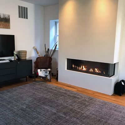 Flare: Right Corner 80" Fireplace with 16" Glass