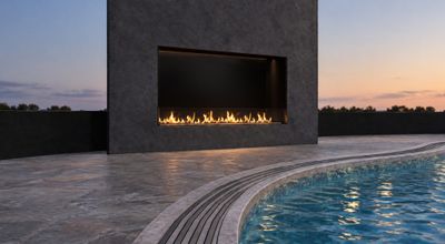 Flare: Vent-Free Front Facing 50" Outdoor Fireplace - 24" High Opening