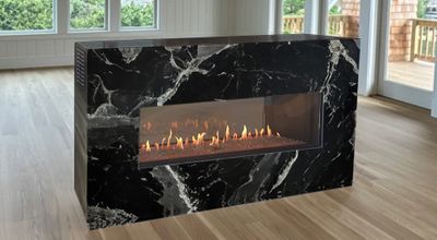 Flare: See-Through 70" Commercial Fireplace with 16" Glass