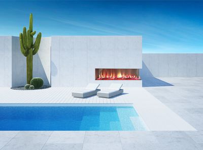 Flare: Vent-Free Right Corner 70" Outdoor Fireplace