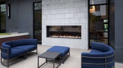 Flare: See-Through 100" Fireplace with 24" High Glass