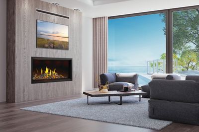 Napoleon: Tall Linear Vector See-Through TLV62L with Luminous Logs