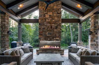 Flare: Vent-Free Double Corner 60" Outdoor Fireplace - 24" High Opening
