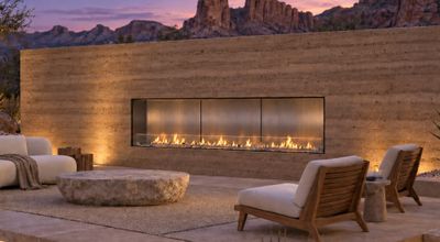 Flare: Vent-Free Front Facing 80" Outdoor Fireplace - 24" High Opening