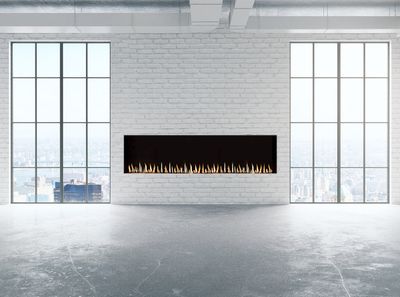 Flare: Front Facing 45" Fireplace with 30" Extra High Glass