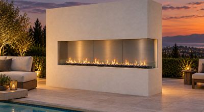 Flare: Vent-Free Right Corner 100" Outdoor Fireplace