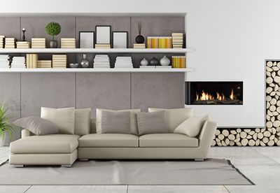 Flare: Left Corner 30" Fireplace with 24" High Glass