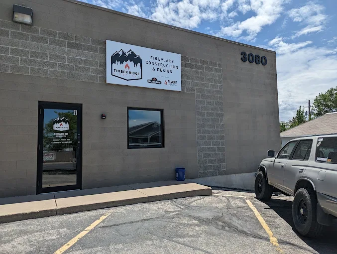 The Timber Ridge Fireplace & Design showroom at 3080 N Fairfield Rd in Layton